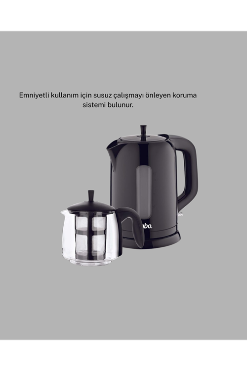 Çaycı Cam Demlikli 1800W Güçlü ve Sıcak Tutmalı Elektrikli Çay Makinesi