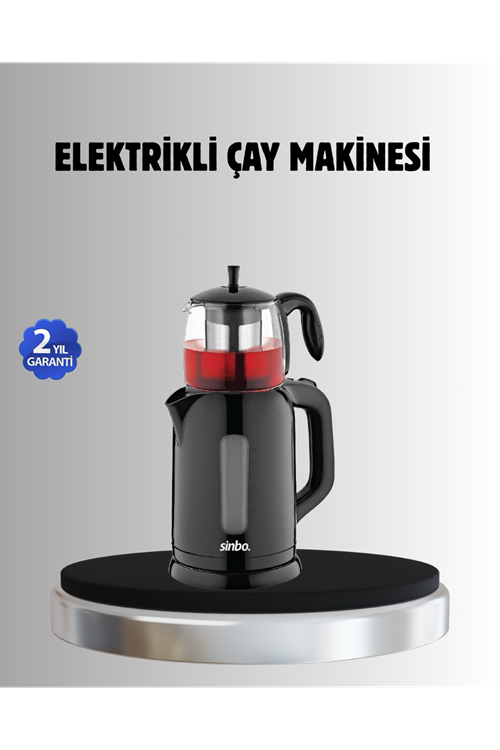Sinbo STM 5840 Elektrikli Çay Makinesi 1800W Cam Demlik ve Sıcak Tutma Özellikli