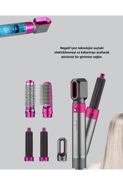5’i 1 Arada Saç Şekillendirici Set Kuaför Düzeyinde Performans ve Ergonomik Tasarım