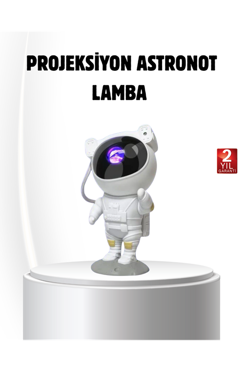 Bluetooth Müzikli Astronot Projeksiyon Lambası Yıldız ve Ay Efektli