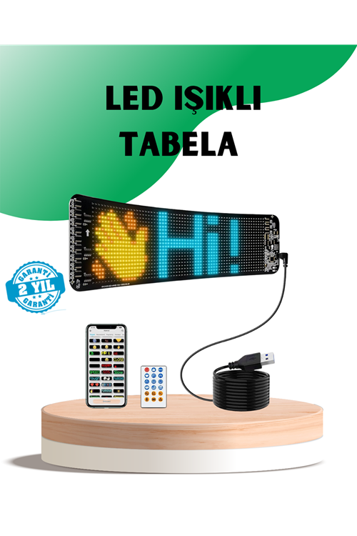 USB Destekli LED Mağaza Tabelası – Renkli RGB Kayan Yazı Paneli