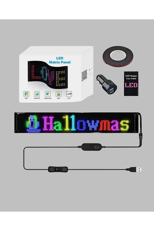 USB Destekli LED Mağaza Tabelası – Renkli RGB Kayan Yazı Paneli