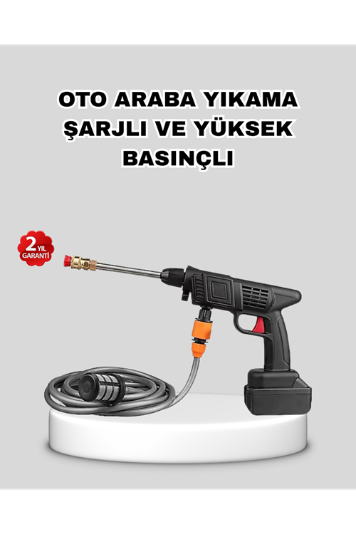 Akülü Araba Yıkama Makinesi 21V Güçlü Basınçlı ve Çift Akülü Taşınabilir