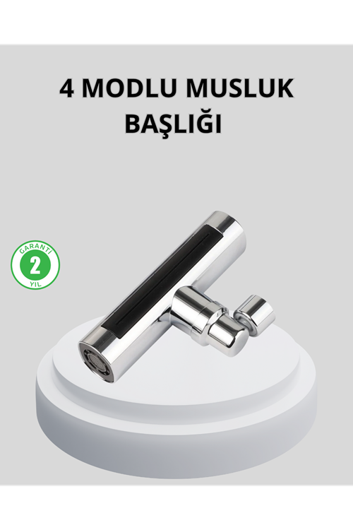 360° Dönebilen Musluk Başlığı 4 Fonksiyonlu Su Tasarruflu ve Dayanıklı