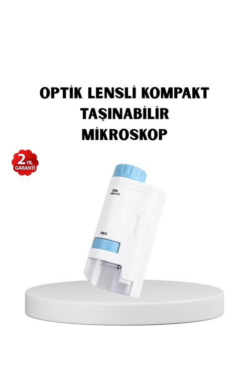 LED Işıklı Mikroskop 80X–200X Zoom Eğitici Bilim Seti ve Taşınabilir