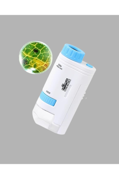 LED Işıklı Mikroskop 80X–200X Zoom Eğitici Bilim Seti ve Taşınabilir
