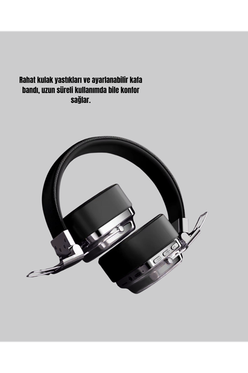 Bluetooth Kablosuz Kulak Üstü Kulaklık Katlanabilir Konforlu ve Şık Tasarımlı