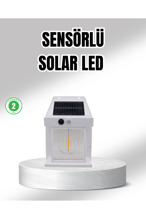 Güneş Enerjili Dış Mekan Sensörlü Duvar Lambası IP65 Su Geçirmez
