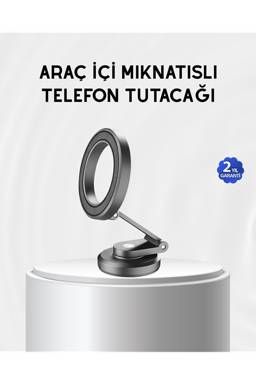 Manyetik Katlanabilir Araç Telefon Tutucu – MagSafe Uyumlu, 360° Ayarlanabilir, Güçlü Mıknatıs
