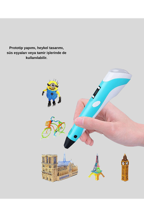 3D Kalem Ergonomik ve 1.75 mm Filament Destekli FDM Yazıcı Kalemi