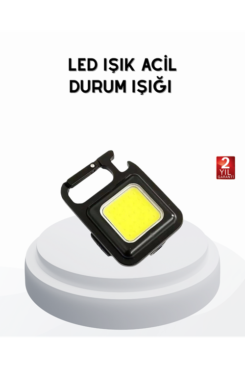 Mini 800 Lümen LED El Feneri – USB Şarjlı, 3 Kademeli Işık, Şişe Açacaklı Taşınabilir Tasarım