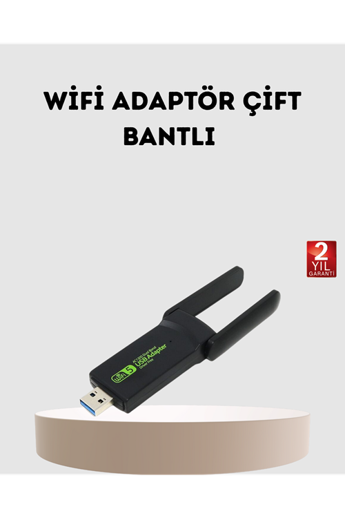 Ultratekno Dual Band WiFi Adaptör – 1200 Mbps, USB 3.0, Çift Antenli, Geniş Kapsama Alanı ve Yüksek Hız