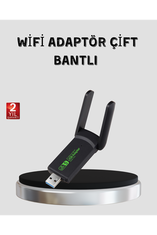 1200 Mbps Dual Band WiFi Adaptör – 5.8G & 2.4G Çift Antenli