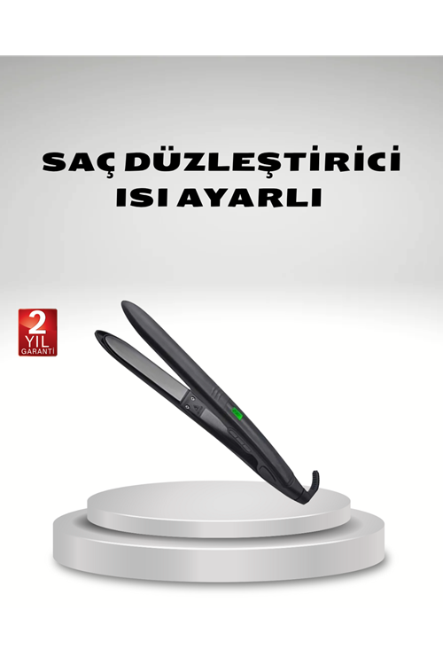 Isı Ayarlı Saç Düzleştirici Titanyum Seramik Plaka, Dijital Ekran
