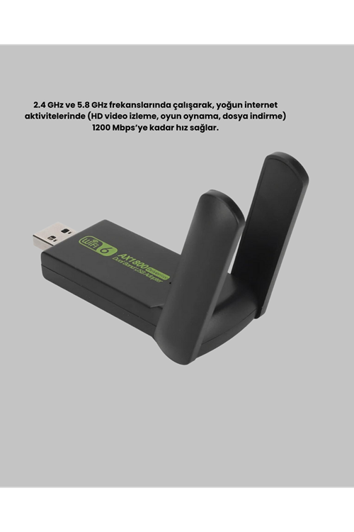 Dual Band USB WiFi Adaptör – 1200 Mbps Hız