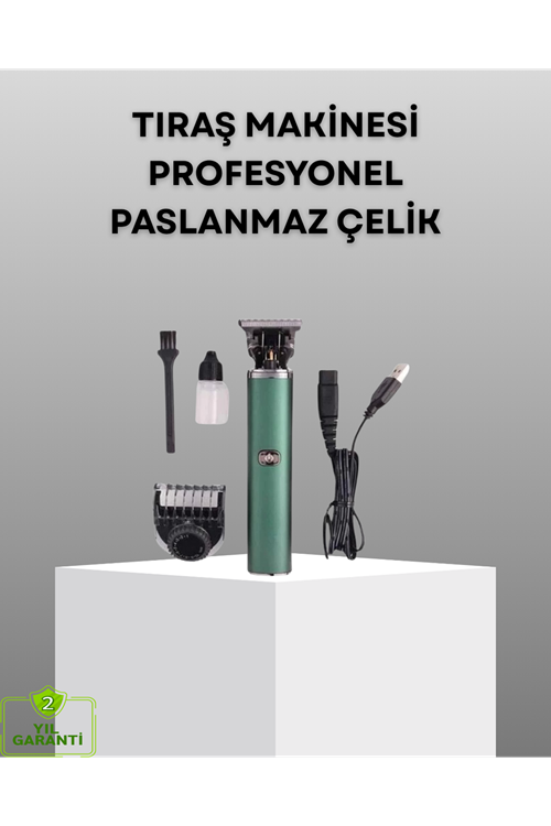 Profesyonel Şarjlı Tıraş Makinesi – 180 Dakika Kullanım, 2.5 Saat Hızlı Şarj, Evrensel USB Şarj Girişli