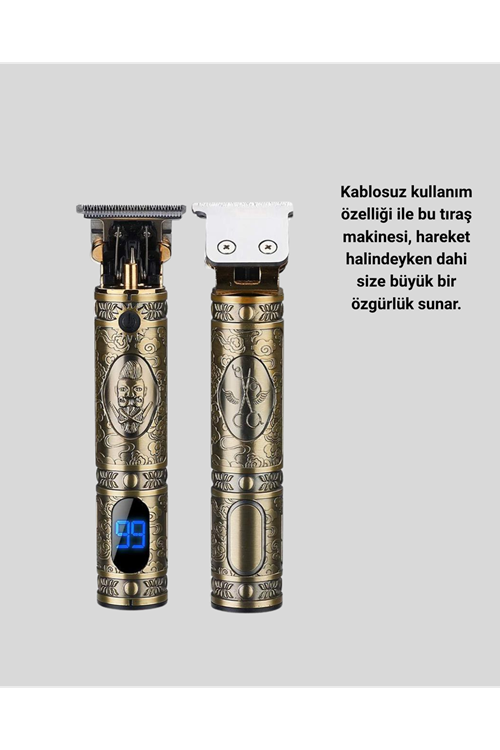 Şarjlı Kablosuz Tıraş Makinesi – 1800 mAh Batarya, Uzun Pil Ömrü, Profesyonel Sessiz Motor