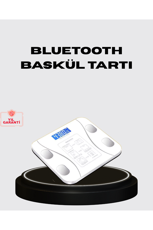 Akıllı Dijital Baskül – Bluetooth Bağlantılı, 8 Ölçüm Verili, Akıllı Vücut Analiz Tartısı