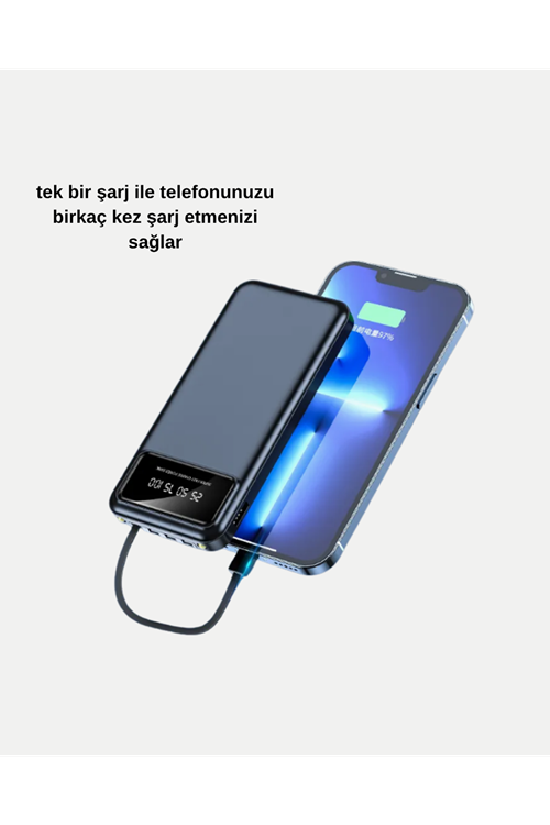 Powerbank 20000 mAh LED Fenerli ve Çoklu Güvenlik Korumasına Sahip