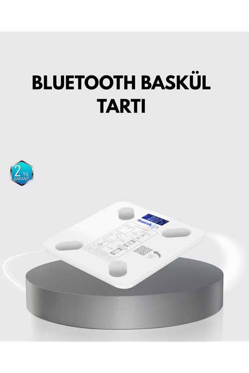 Bluetooth Akıllı Tartı – 8 Fonksiyonlu Dijital Baskül, 180 kg Kapasiteli
