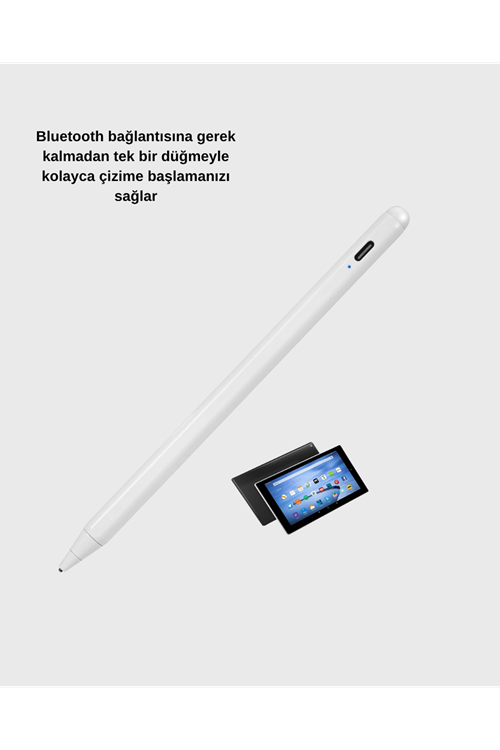 Type-C Şarjlı Dokunmatik Kalem – iPad, iPhone ve Android Uyumlu, Sessiz Çalışan