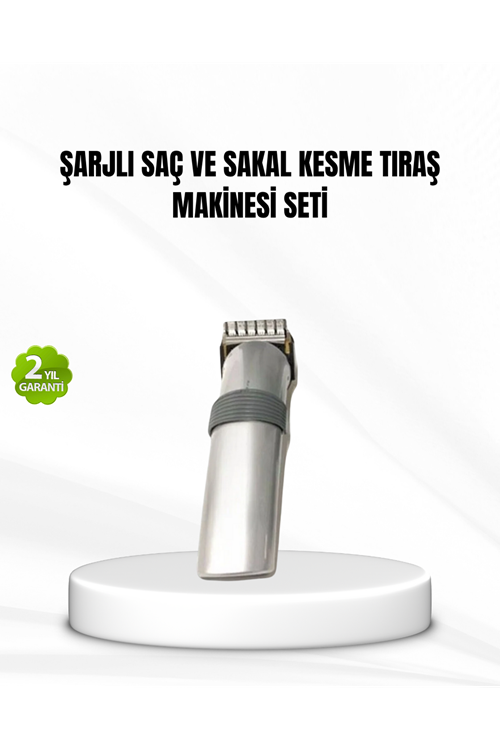 Şarjlı Saç ve Sakal Kesme Makinesi – Paslanmaz Çelik Bıçak, Ayarlanabilir Başlık