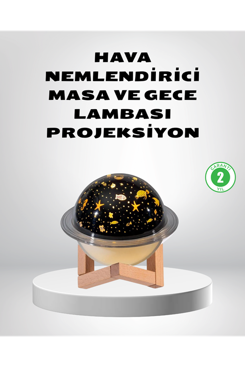 USB Projeksiyon Gece Lambası ve Hava Nemlendirici – Aromaterapi Destekli, Taşınabilir Mini