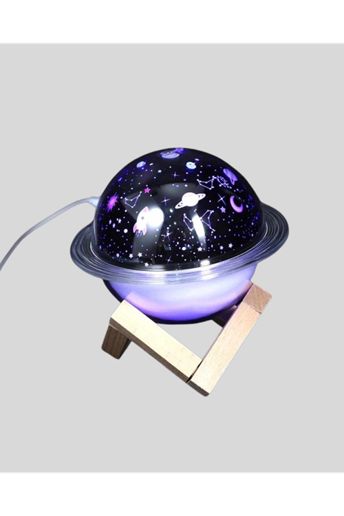 USB Projeksiyon Gece Lambası ve Hava Nemlendirici – Aromaterapi Destekli, Taşınabilir Mini