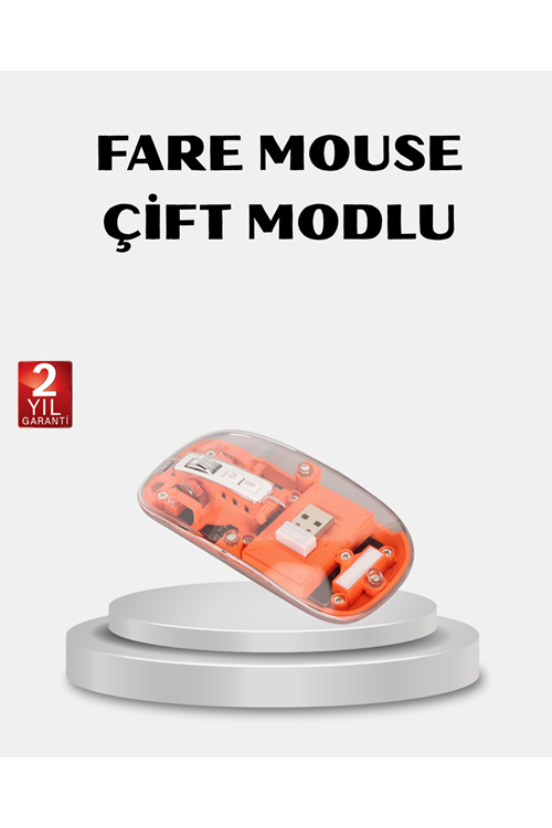 Kablosuz Çift Modlu Mouse – Bluetooth 5.0 + 2.4GHz