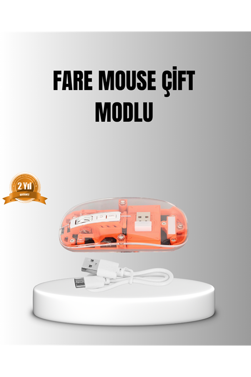 Çift Modlu Kablosuz Bluetooth 5.0 + 2.4GHz Mouse – 3 Cihaz Bağlantılı, Hızlı Geçiş Düğmeli