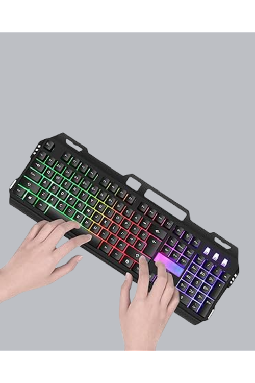 RGB Aydınlatmalı Klavye Mouse Seti – USB Bağlantılı, Türkçe Q, Ayarlanabilir DPI, Ergonomik Yapı