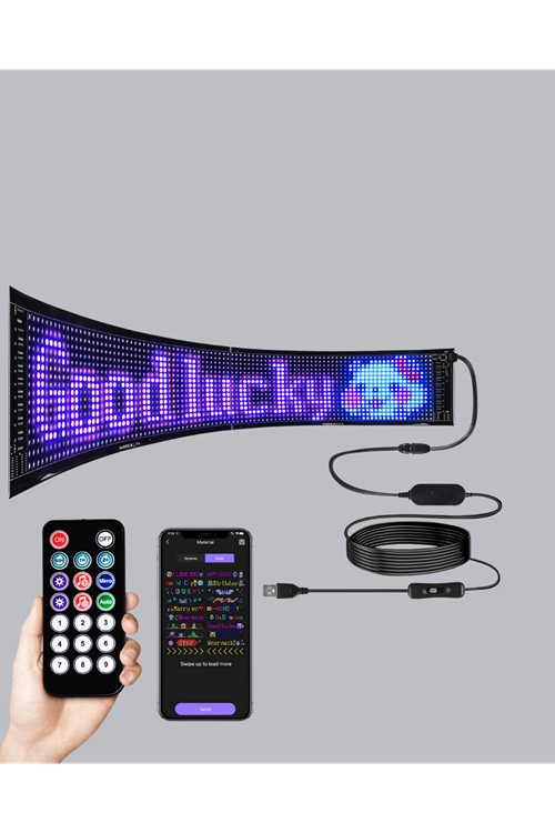 RGB LED Panel – Çok Renkli, Kumandalı, USB Bağlantılı Yazı ve GIF Gösterimli Akıllı Lamba