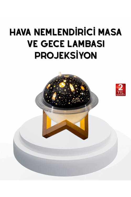 USB Mini Hava Nemlendirici ve Projeksiyon Lamba – Taşınabilir, Sessiz, Dekoratif Aromaterapi Cihazı