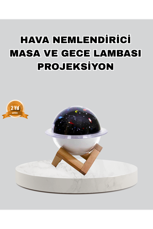 Aromaterapili USB Hava Nemlendirici – Projeksiyon Işıklı, Sessiz ve Şık Tasarım