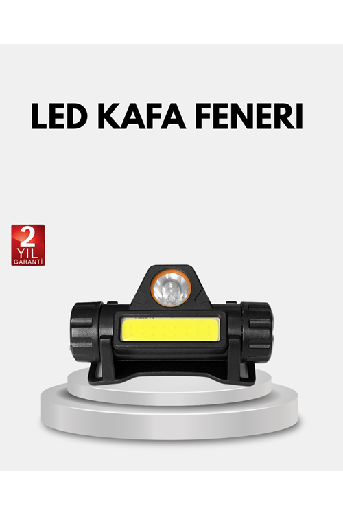 Profesyonel Şarjlı LED Kafa Lambası – Uzun Mesafe + Ortam Aydınlatması