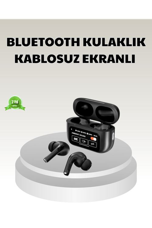 Bluetooth 5.3 ANC Kablosuz Kulaklık – Dokunmatik Kontrol, Dijital Ekran ve Uzun Pil Ömrü