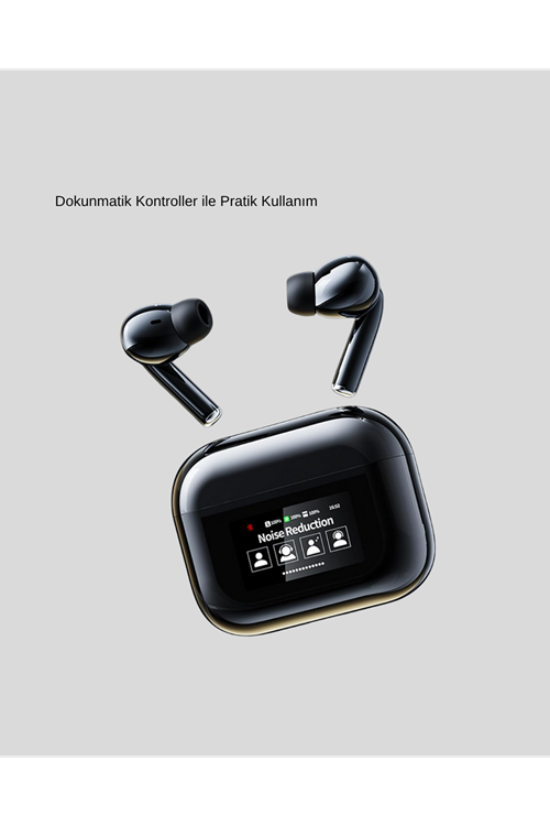 Bluetooth 5.3 ANC Kablosuz Kulaklık – Dokunmatik Kontrol, Dijital Ekran ve Uzun Pil Ömrü