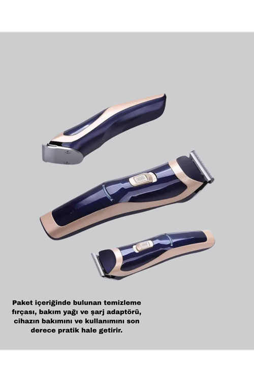 Profesyonel Şarjlı Saç ve Sakal Kesme Makinesi – Unisex, 12 mm Ayarlanabilir Başlık