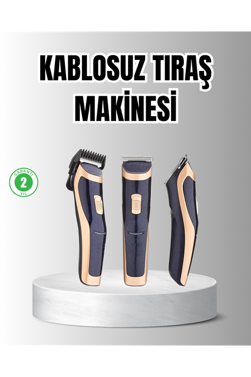 Unisex Şarjlı Saç ve Sakal Tıraş Makinesi – Ayarlanabilir Tarak Başlıkları, Sessiz Motor