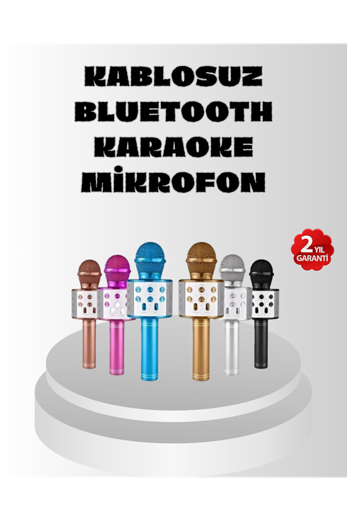 Kablosuz Bluetooth Karaoke Mikrofon  Yankı Efektli