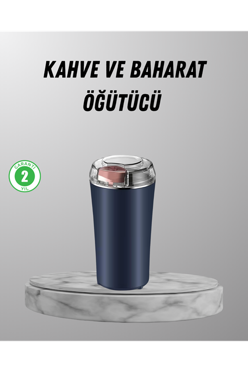 Elektrikli Kahve ve Baharat Öğütücü – Güçlü Motor, Paslanmaz Çelik Gövde, Kolay Temizlik
