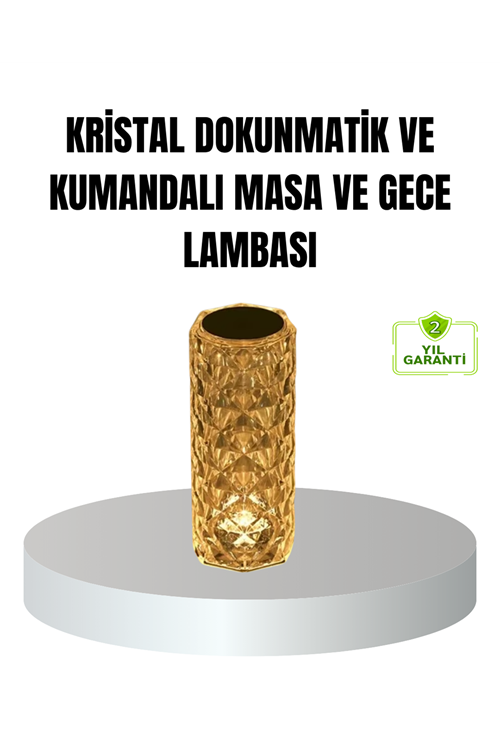 Kristal RGB LED’li Kumandalı Masa ve Gece Lambası – Renkli Işık Modlarıyla Şık Dekoratif Aydınlatma