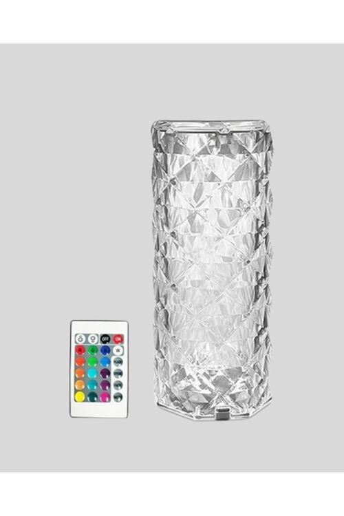 Kristal RGB LED’li Kumandalı Masa ve Gece Lambası – Renkli Işık Modlarıyla Şık Dekoratif Aydınlatma