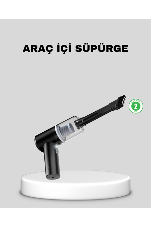 Mini Şarjlı Araç Süpürgesi – 120W Güçlü Motor, 5500PA Vakum Emiş, Yıkanabilir Filtre