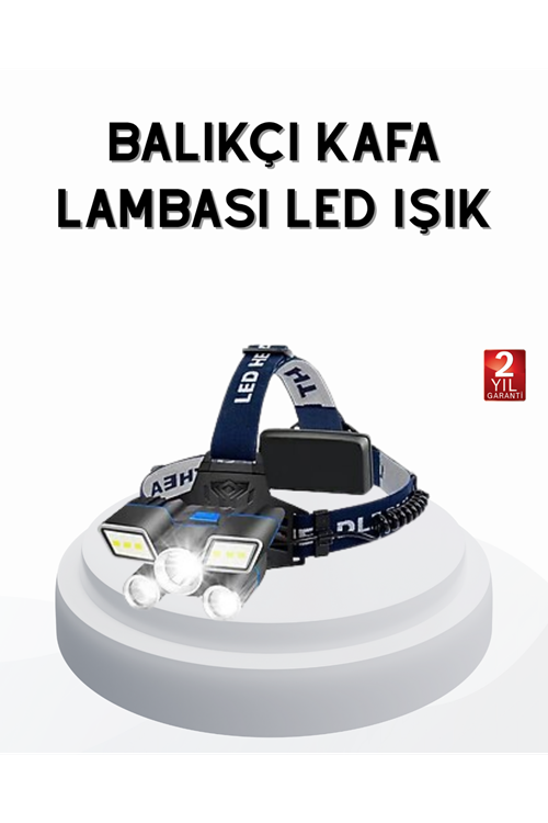 Profesyonel Şarjlı LED Far – IPX5 Suya Dayanıklı, 4 Işık Modu, Hareket Sensörlü
