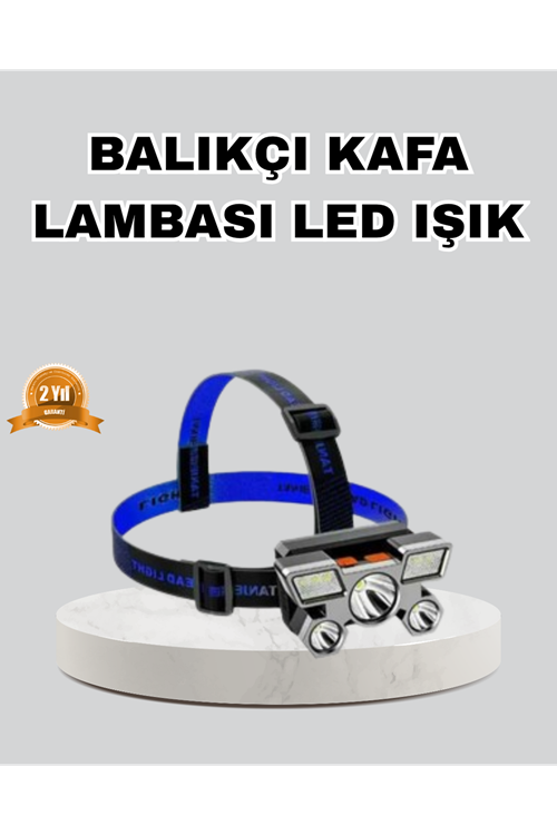 Outdoor ve Gece Balıkçılığı İçin LED Kafa Lambası – USB Şarjlı, 60° Ayarlanabilir Far