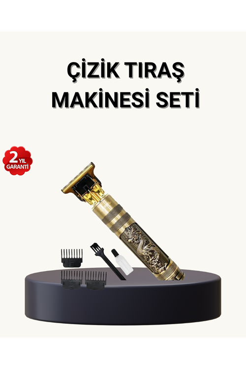 Profesyonel Çizik Tıraş Makinesi – T Çelik Bıçaklı, 120 Dakika Şarjlı Kullanım, 3 Başlıklı