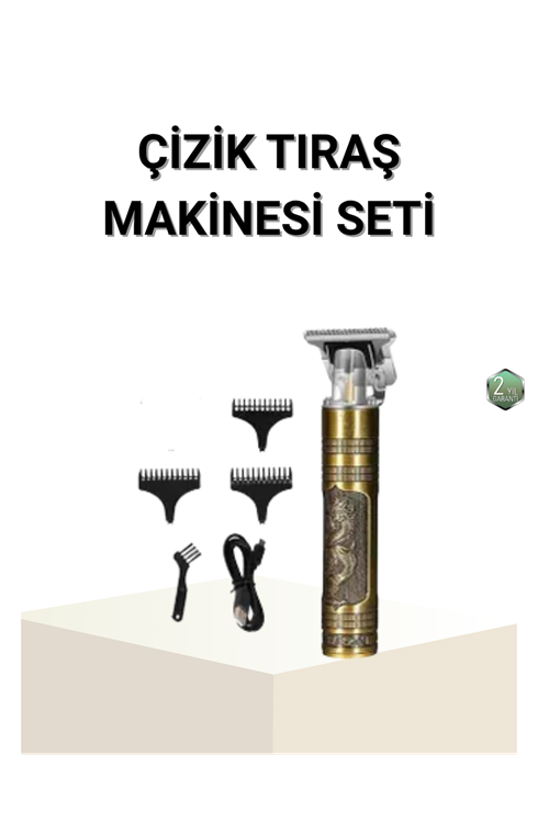 T Bıçaklı Profesyonel Çizik Tıraş Makinesi Seti – 120 Dakika Kullanım, Şarjlı & Kablolu