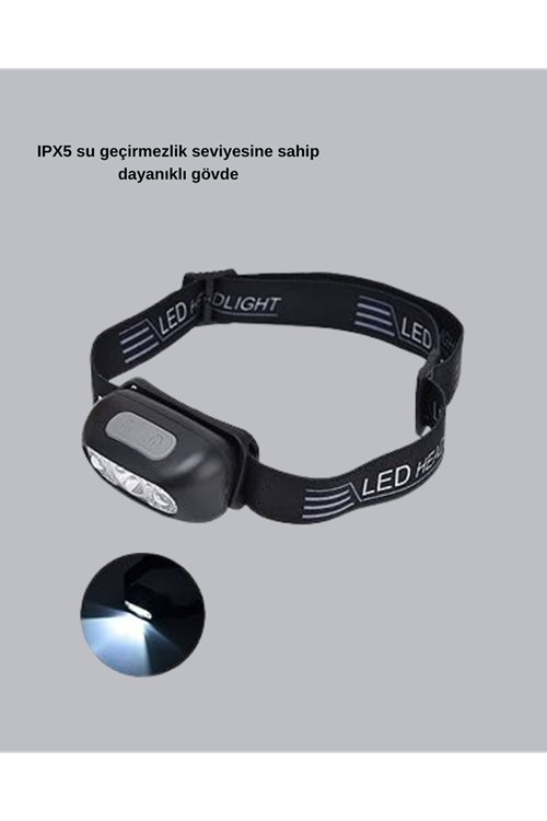 IPX5 Su Geçirmez Şarjlı LED Kafa Feneri | Hareket Sensörlü, Ayarlanabilir 60° Far