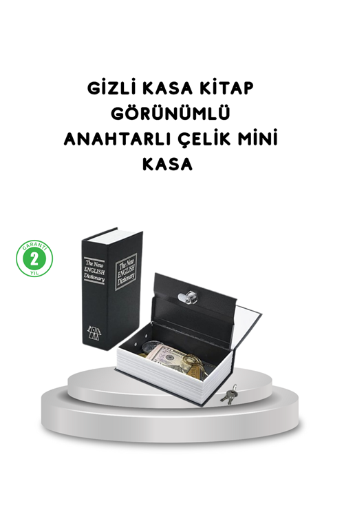 Gizli Kitap Kasa – Metal Gövdeli, Anahtarlı